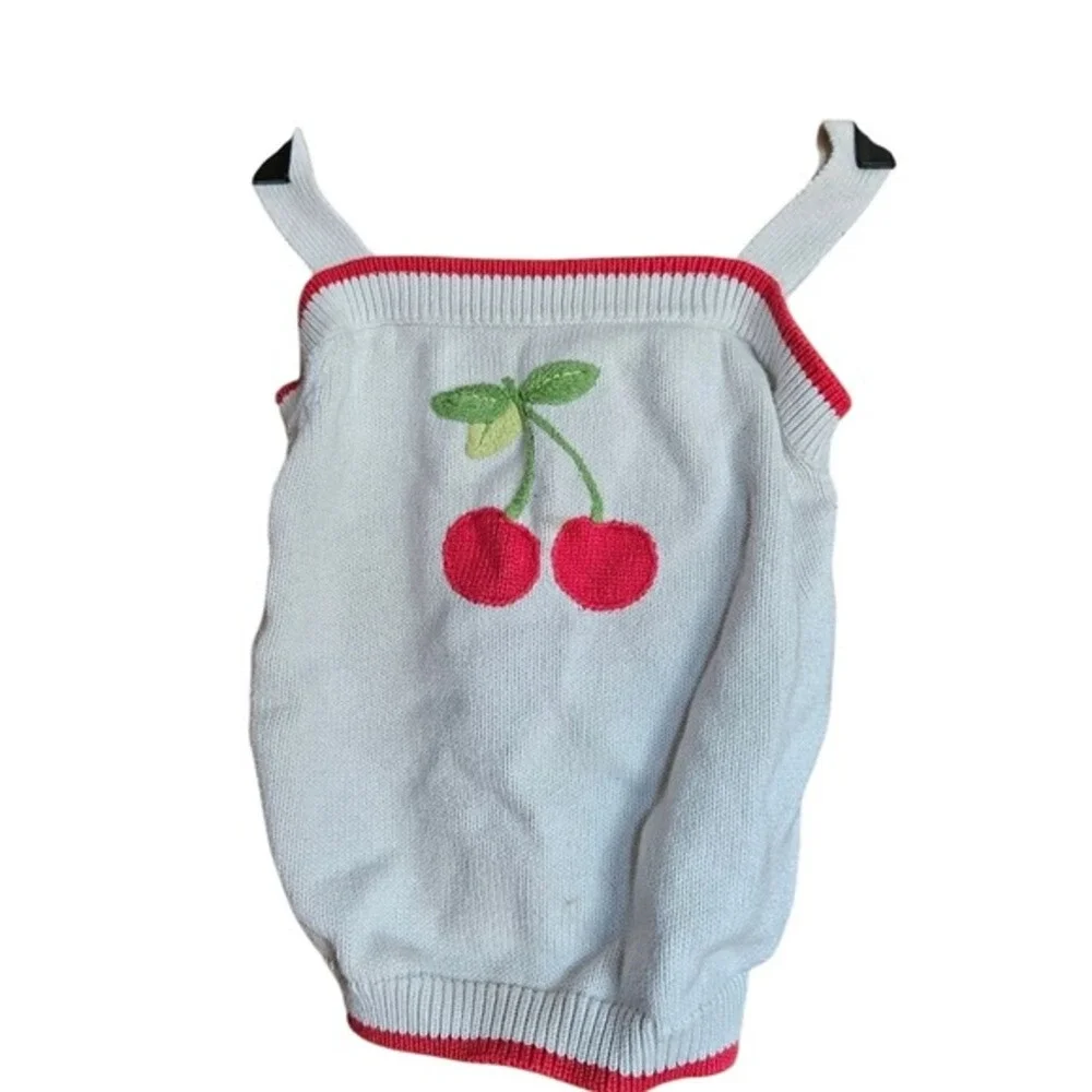 Gymboree Cherry Pie‎ White Sweater Girls 9 Summer Lightweight Knit Summer Top